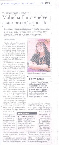 Malucha Pinto vuelve a su obra más querida.