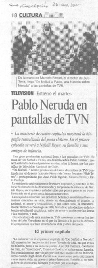 Pablo Neruda en pantallas de TVN.