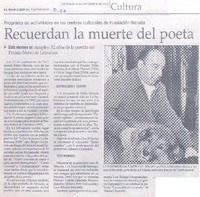 Recuerdan la muerte del poeta.