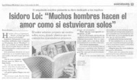 Isidoro Loi: "Muchos hombres hacen el amor como si estuvieran solos"