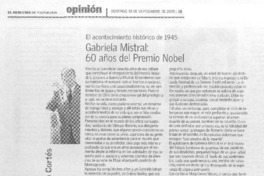 Gabriela Mistral: 60 años del Premio Nobel.