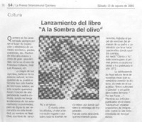Lanzamiento del libro "A la sombra del olivo".