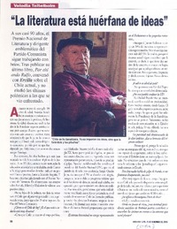 "La literatura está huérfana de ideas" [entrevista]