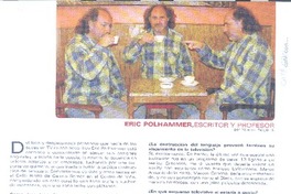 Eric Polhammer, escritor y profesor "La poesía es mi pasión, la novela y el cuento son mis amantes". (entrevistas)