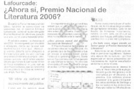 ¿Ahora sí, Premio Nacional de Literatura 2006?