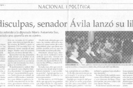 Con disculpas, senador Avila lanzó su libro.