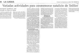 Variadas actividades para conmemorar natalicio de Teillier.