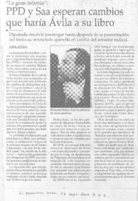 PPD y Saa esperan cambios que haría Avila a su libro.