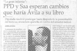 PPD y Saa esperan cambios que haría Avila a su libro.