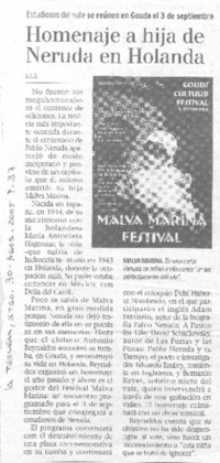 Homenaje de Neruda en Holanda.