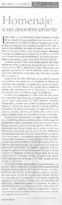 Homenaje a un ancestro errante