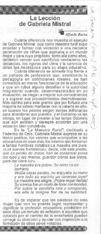 La lección de Gabriela Mistral
