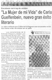 "La Mujer de mi vida" de Carla Guelfenbein, nuevo gran éxito literario