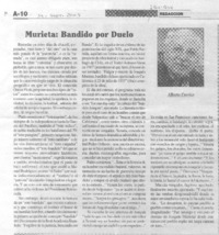 Murieta: bandido por duelo.