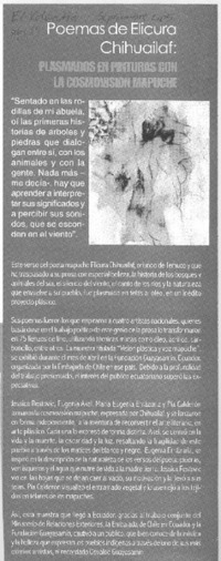 Poemas de Elicura Chihuailaf: plasmados en pinturas con la cosmovisiòn mapuche.