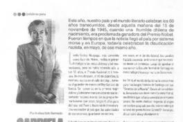 Gabriela Mistral a 60 años del Premio Nobel.