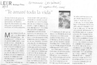 "Te amaré toda la vida"