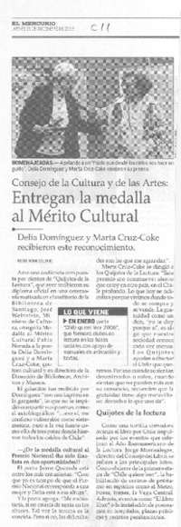 Entregan la medalla al Mérito Cultural