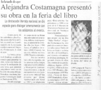 En la tarde de ayer Alejandra Costamagna presentó su obra en la feria del libro