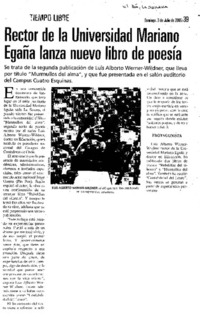 Rector de la Universidad Mariano Egaña lanza nuevo libro de poesía