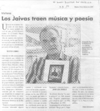 Los jaivas traen música y poesía