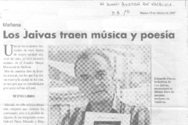 Los jaivas traen música y poesía