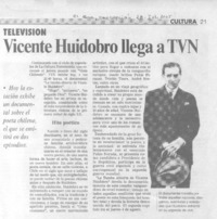 Vicente Huidobro llega a TVN