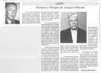 Tiempos y parajes de Joaquín Alliende