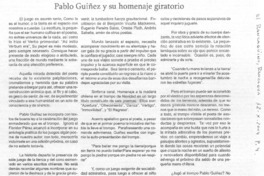 Pablo Guiñez y su homenaje giratorio