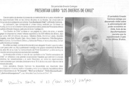 Presentan libro "Los dueños de Chile".