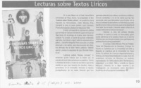 Lecturas sobre textos líricos.