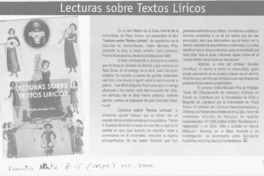 Lecturas sobre textos líricos.