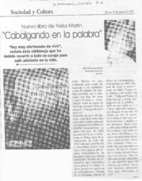 "Cabalgando en la palabra".