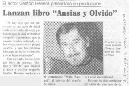 Lanzan libro "Ansias y olvido".