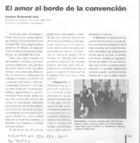 El Amor al borde de la convención.