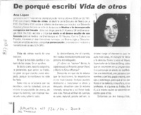 De por qué escribí Vida de otros. (entrevistas)