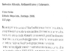 Salvador Allende. Antisemitismo y eutanasia.