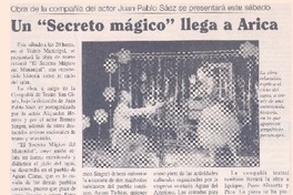 Obra de la compañía del actor Juan Pablo Sáez se presentará este sábado : Un "secreto mágico" llega a Arica