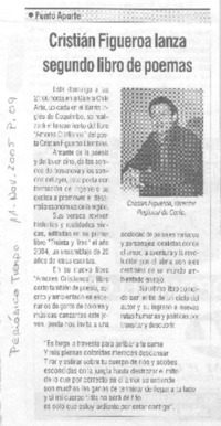 Cristiàn figueroa lanza segundo libro de poemas.