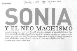 Sonia y el neo machismo. (entrevistas)