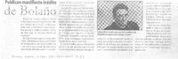 Publican manifiesto inédito de Bolaño.