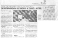 Encuentran ineditos documentos de Gabriela Mistral