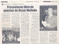 Se denomina "Tangible eteridad" : presentaron libro de poemas de Oscar Mellado
