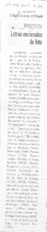 Letras nacionales de luto.