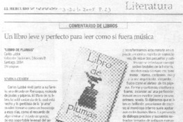 Un libro leve y perfecto para leer como si fuera música