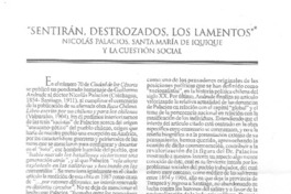 "Sentirán, destrozados, los lamentos" : Nicolás Palacios, Santa María de Iquique y la cuestión social