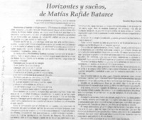 Horizontes y sueños, de Matías Rafide Batarce