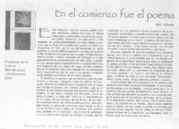 En el comienzo fue el poema