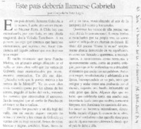 Este pais debería llamarse Gabriela