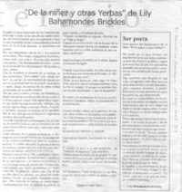 "De la niñez y otras yerbas" de Lily Bahamondes Brickles